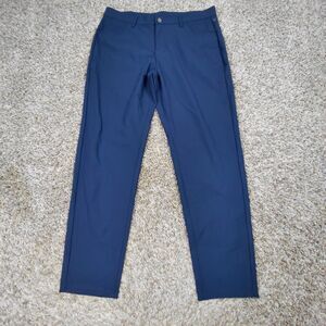 Fabletics The Don Trouser Pants Mens 36x30 Blue Performance Stretch 5 Pocket